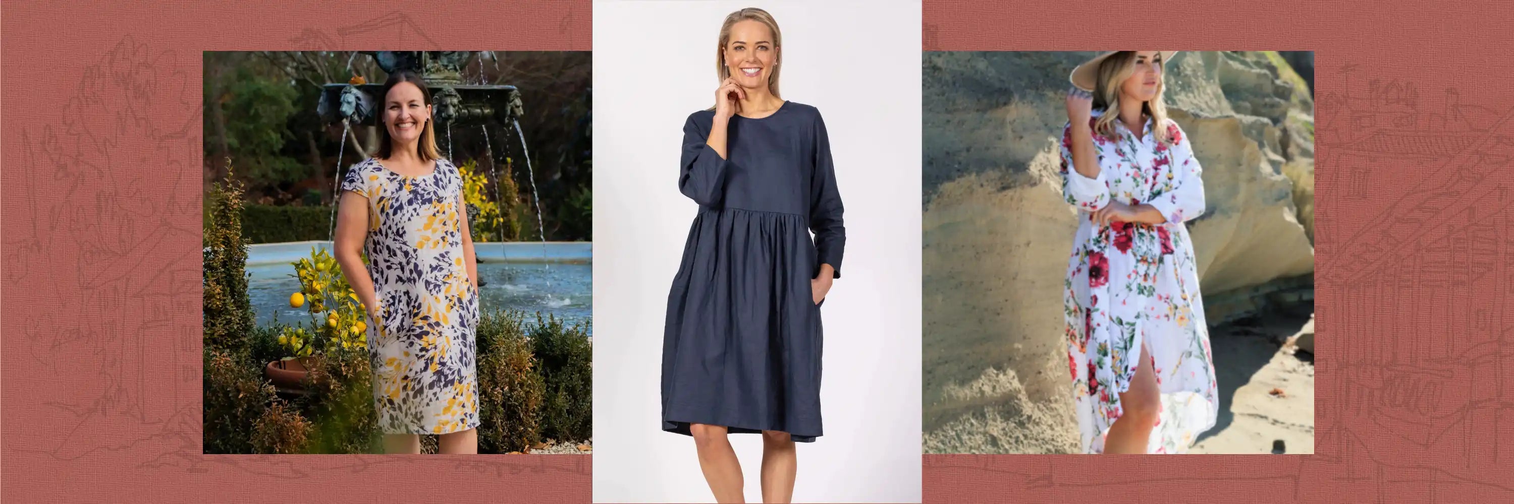 knee length dresses for ladies Ella Linen Dress  LittleWomenAtelier