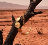 Hammered Disc Gold Bracelet | Lumaterra