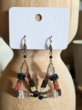 Handmade Beaded & Crystal Triangle Earrings