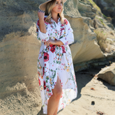 Linen Floral Dress