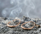 Sculptural Rose Gold Earrings | Flare Hoops