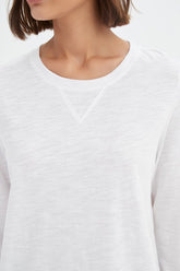 Tirelli - V Insert 3/4 Sleeve Tee in White