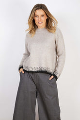 JJ Sisters - Wool Blend Black Trim Jumper