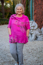 Helga May Linen Moku Blossom Top