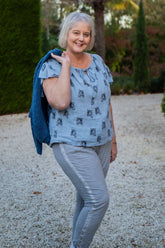 Linen Frilled Sleeve Top