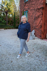 Linen Moku Polka Dot Top