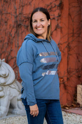 Cotton Sweat Top Mixed Metals