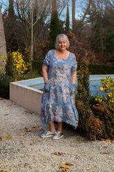 Linen Vintage Rose Dress - Plus Size