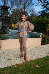 Cotton Stripe Print Shirt