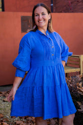 Linen Balloon Sleeve Dress