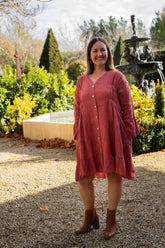 Linen Plaquette Shirt Dress