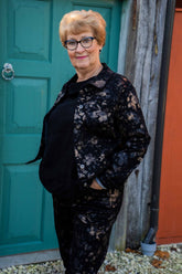 Denim Floral/Jungle Print Jacket