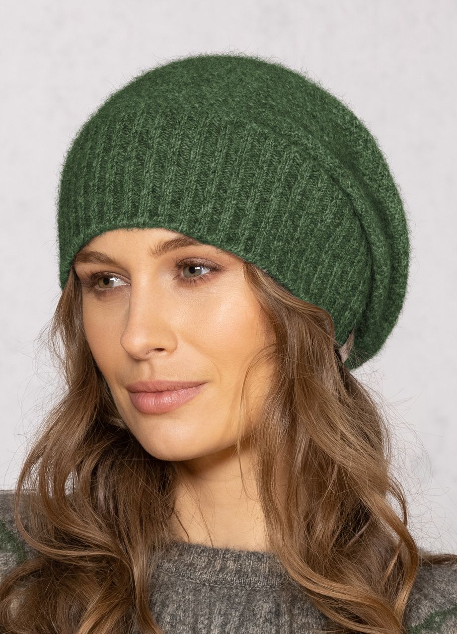 Noble Wilde Baggie Beanie Jungle Green Possum Merino blend warm snuggly looks great for Mums great gift idea at Linens & Treasures Rolleston NZ 0274521896