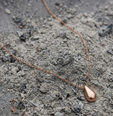 Rose gold necklace with a teardrop pendant in Rose Gold Alexandra Jewellery Range at Linens & treasures
