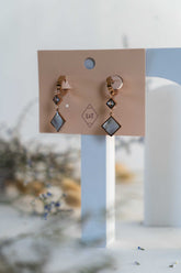 Rose Gold Double Drop Earrings
