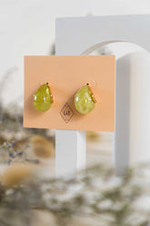 Resin Teardrop with Metal Border Earrings