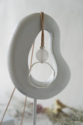 Cloudy Ball & Metal Ring Necklace