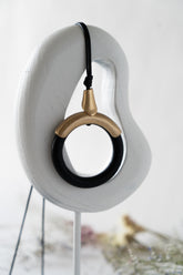 Chunky Wood Ring Necklace