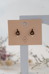 Rose Gold Crystal Heart Stud Earrings