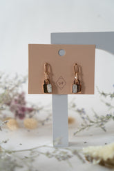 Padlock on Chain with Crystals Earrings