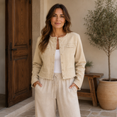 Casual Crop Jacket in Stretch Cotton