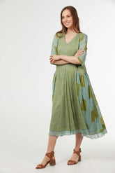 Au Hasard D’un Voyage - Vintage Vibe Stripes & Squares Dress