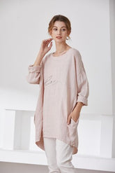 Linen Pastel Tunic Top