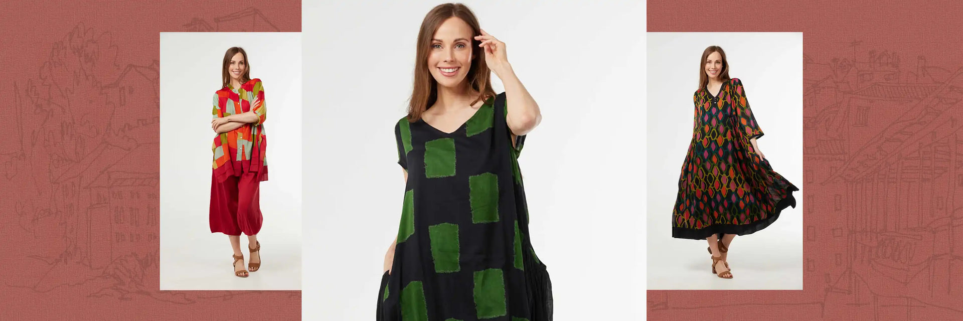 ALL AU HASARD D’UN VOYAGE COLLECTION - Fun Funky Stylish Cotton Dresses for summer winter Spring Autumn fashion for mum Rolleston