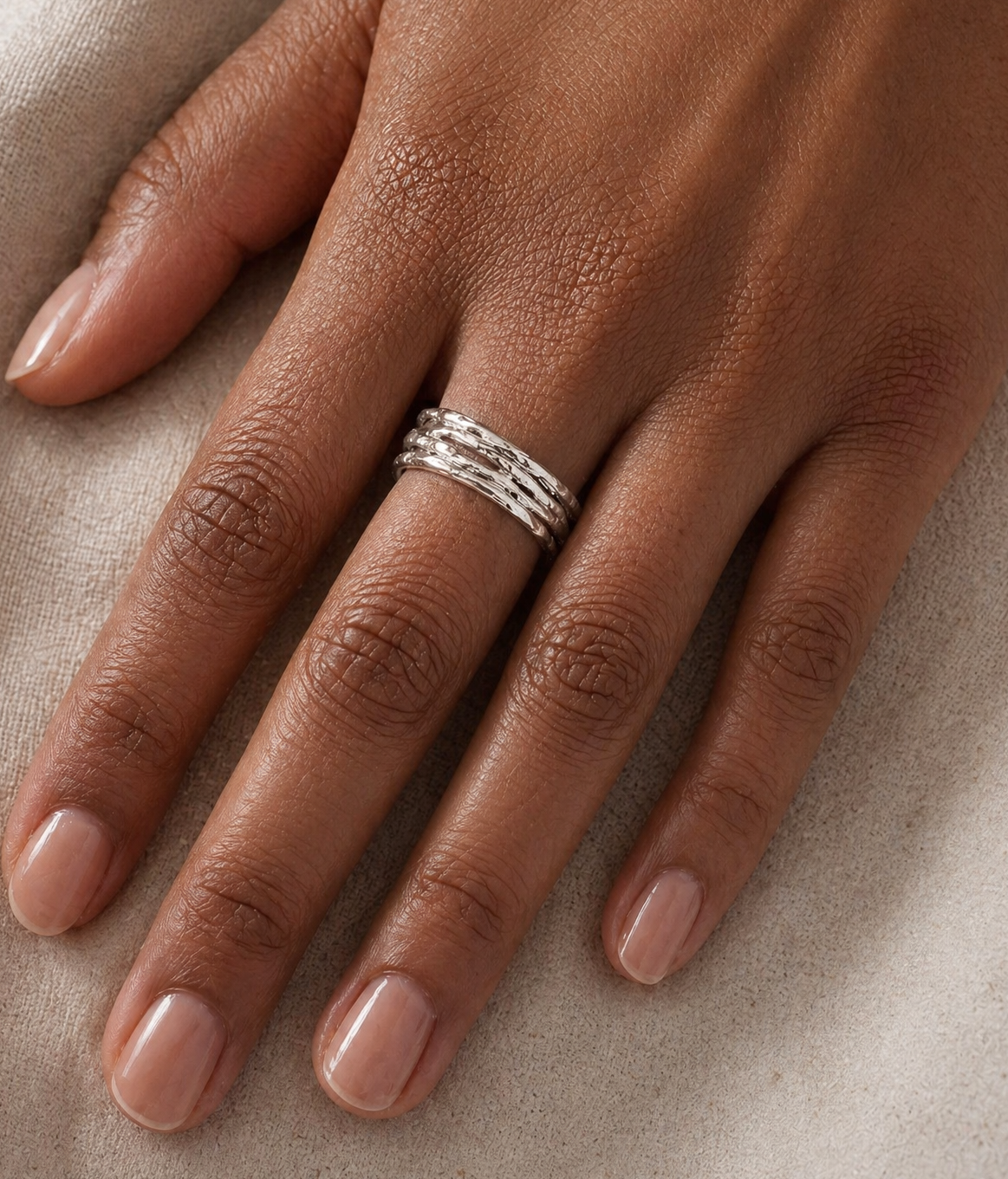 Textured Rose Gold Ring | Scorched