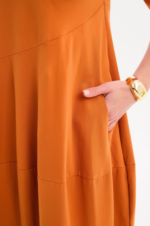 Tirelli - Diagonal Seam Winter Dress in Amberstone