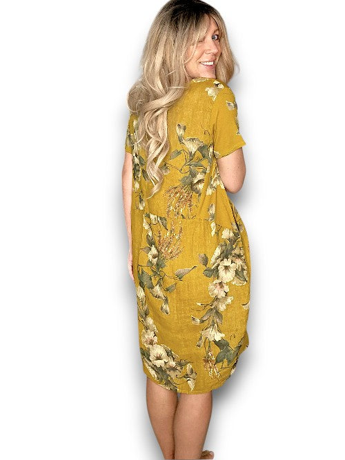Helga May - Trumpet Jungle Dress - Mustard