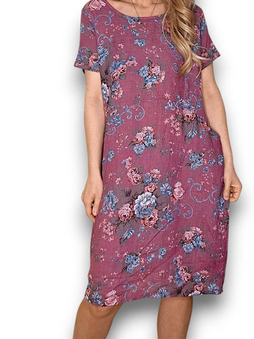 Helga May - Twirl Rose Jungle Dress - Berry Twirl