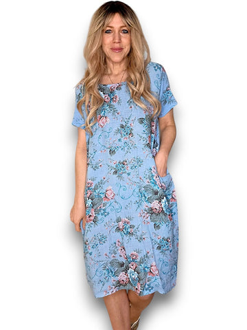 Helga May Twirl Rose Jungle Dress Baby Blue
