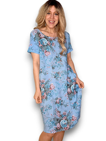 Helga May Twirl Rose Jungle Dress Baby Blue