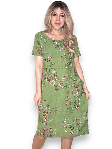 Helga May - Lingonberry Jungle Dress - Avocado