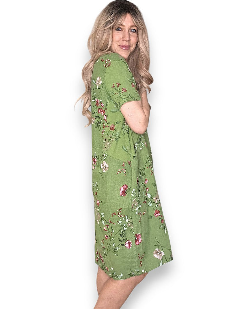 Helga May - Lingonberry Jungle Dress - Avocado