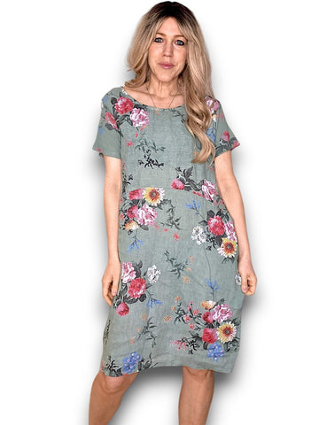 Helga May - Bouquet Jungle Dress - Sage