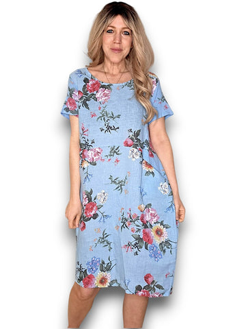 Helga May Bouquet Jungle Dress Baby Blue