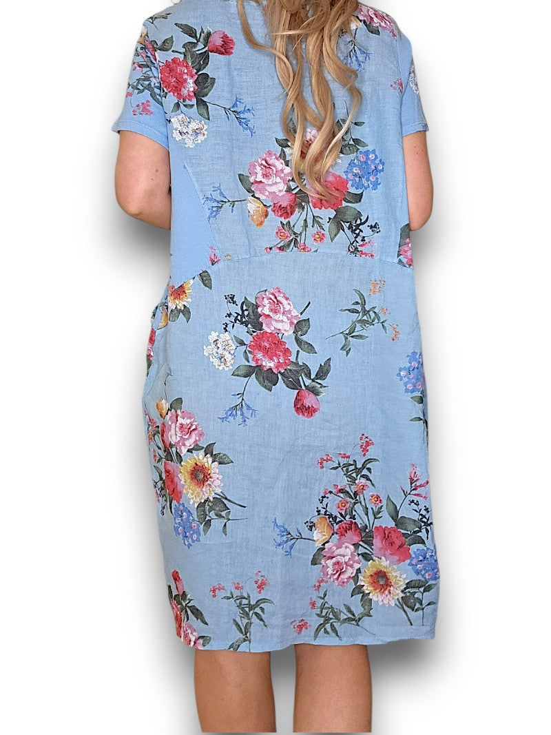 Helga May Bouquet Jungle Dress Baby Blue