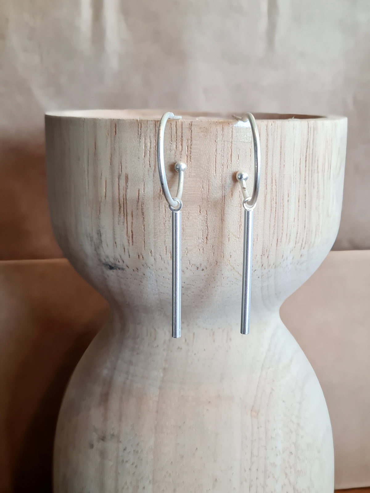 Fine Matte Silver Dangle Earrings