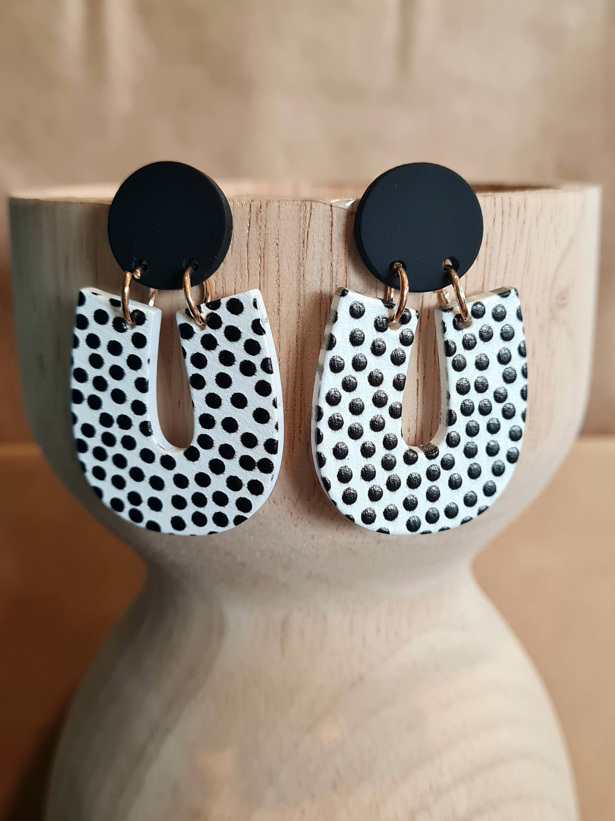 A Resin Earring Collection - Black on Black & White