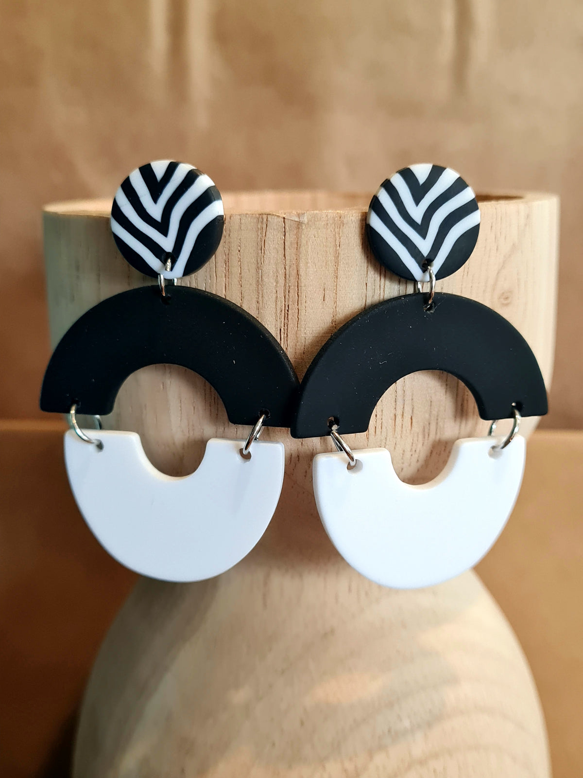 A Resin Earring Collection - Black & White Mix