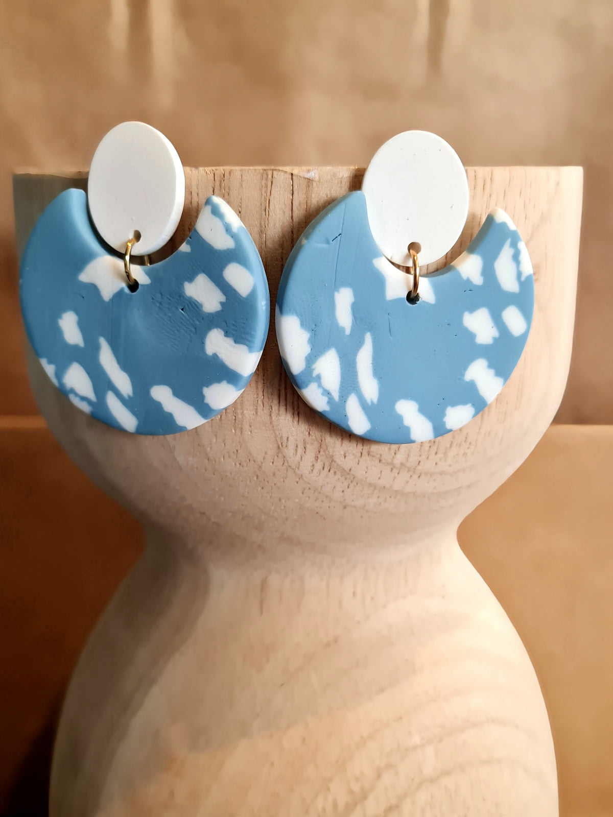 A Resin Earring Collection - Powder Blue & White