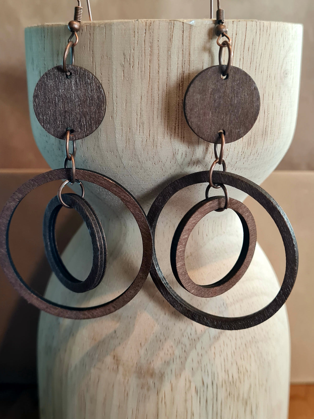 Earth Orbit Wooden Earrings