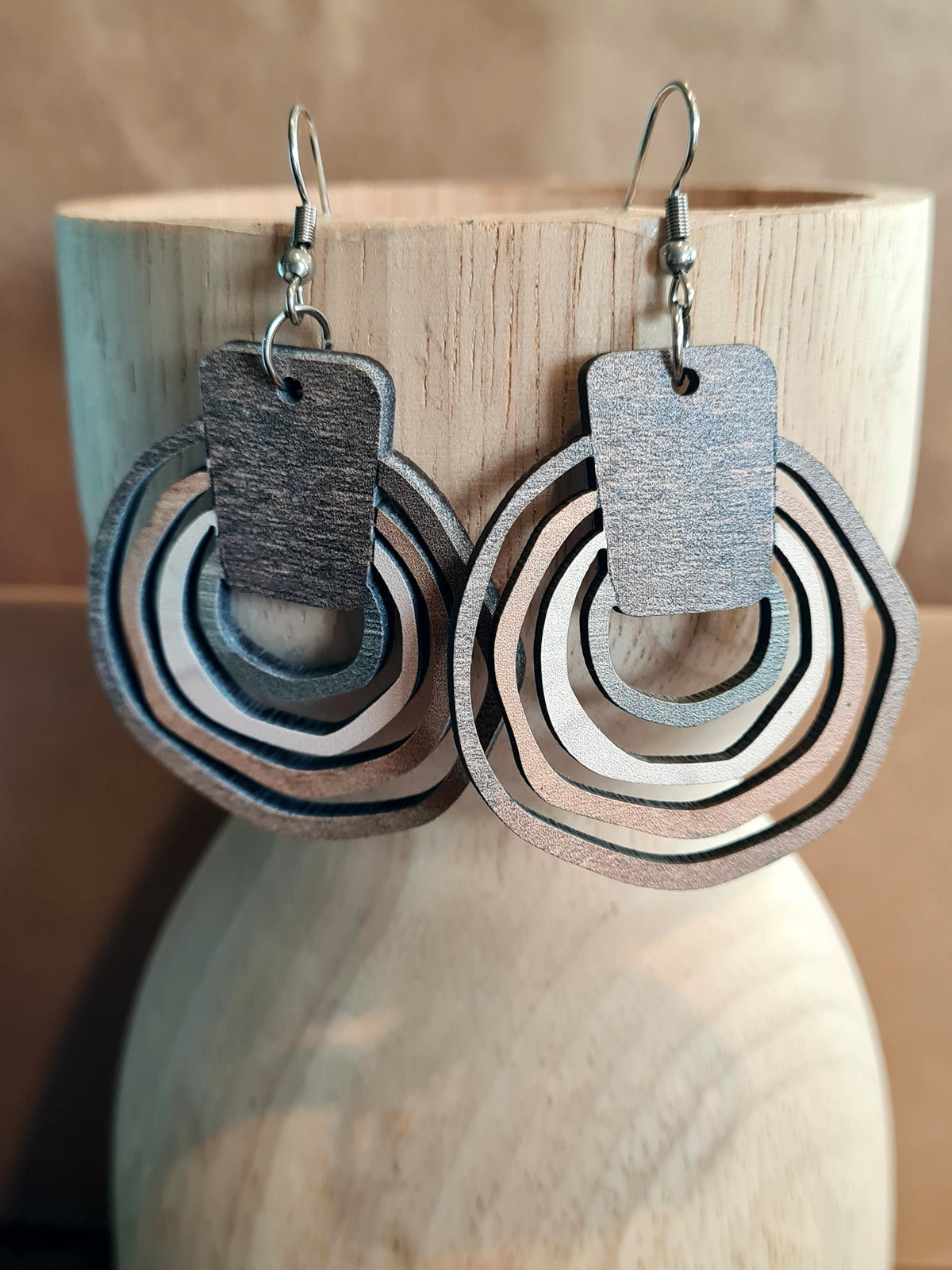 Terra Trio Wooden Earrings