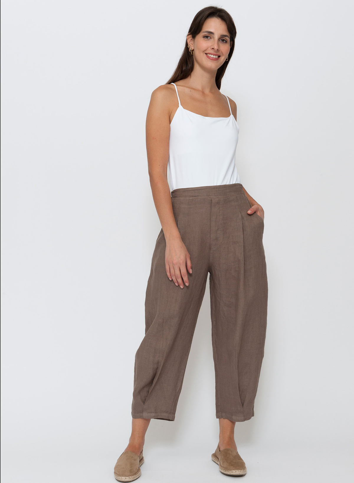 Blueberry Italia - Pleated Linen Pant