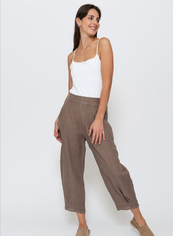 Blueberry Italia - Pleated Linen Pant