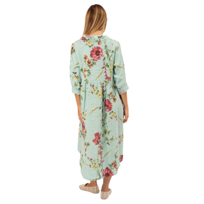 Linen Floral Dress