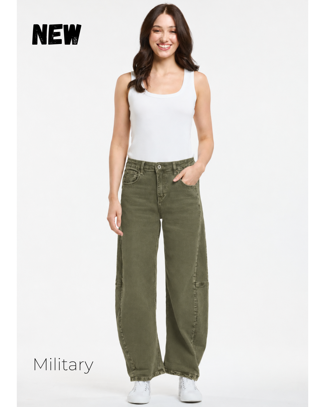Italian Star - Idaho Barrel Jean in Military