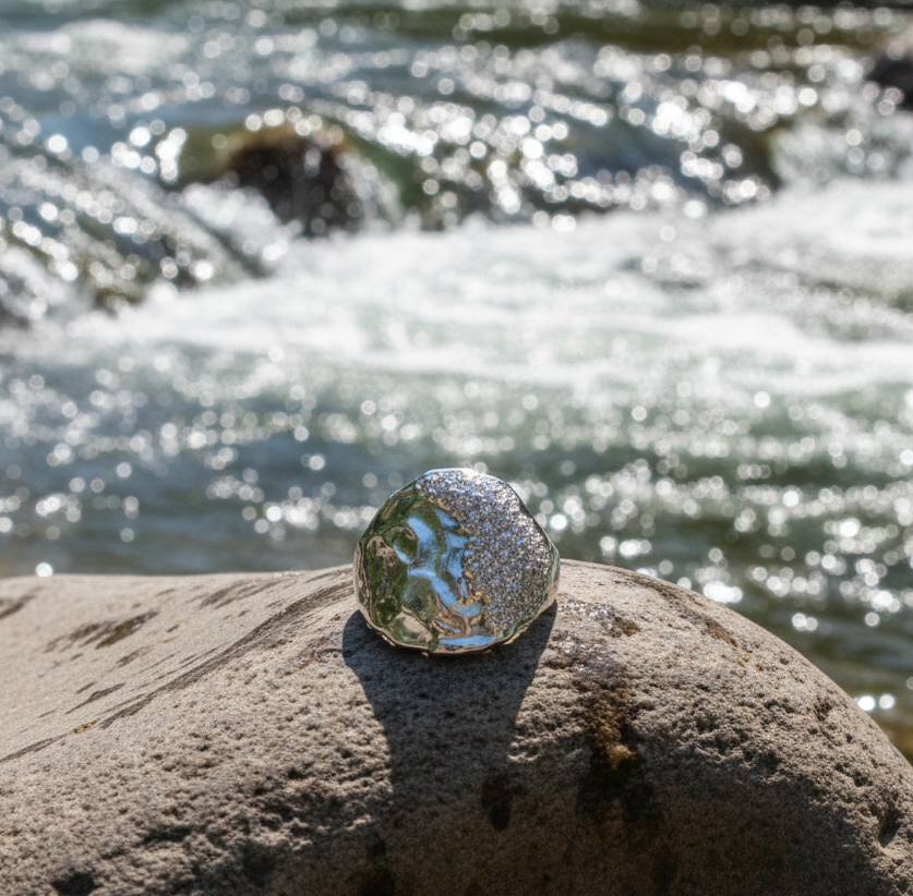 Silver Stone Set Ring | Salacia